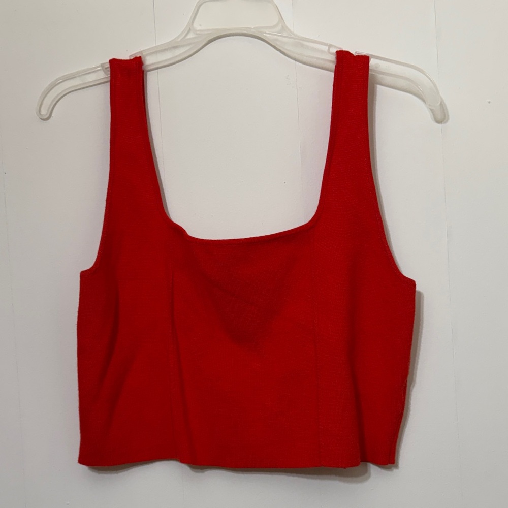 House of Harlow 1960 Bold Red Crop Top